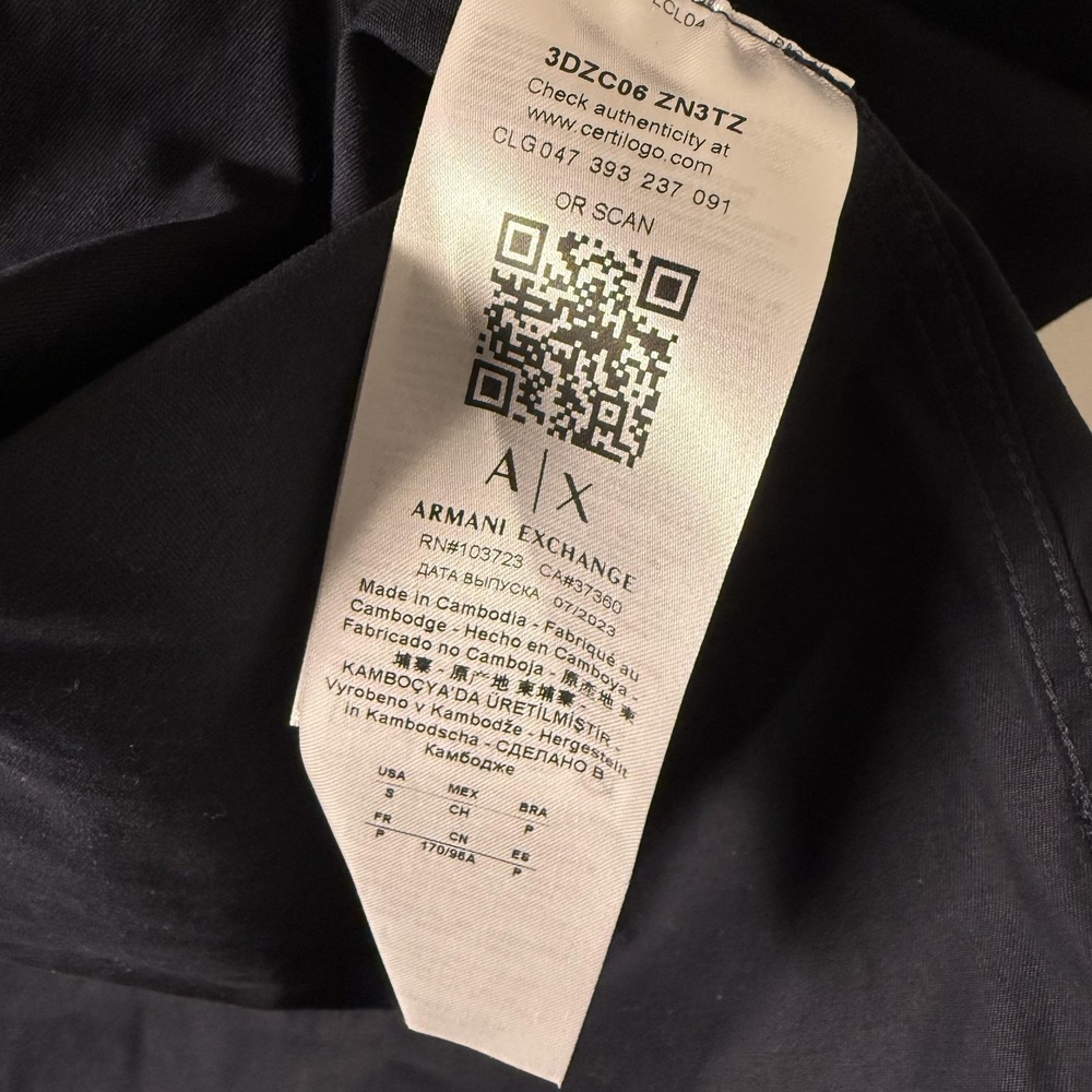 NWT Armani Exchange Jacket Mens Small Milano Edition Loose Fit Zip Front SS24 - Picture 9 of 11